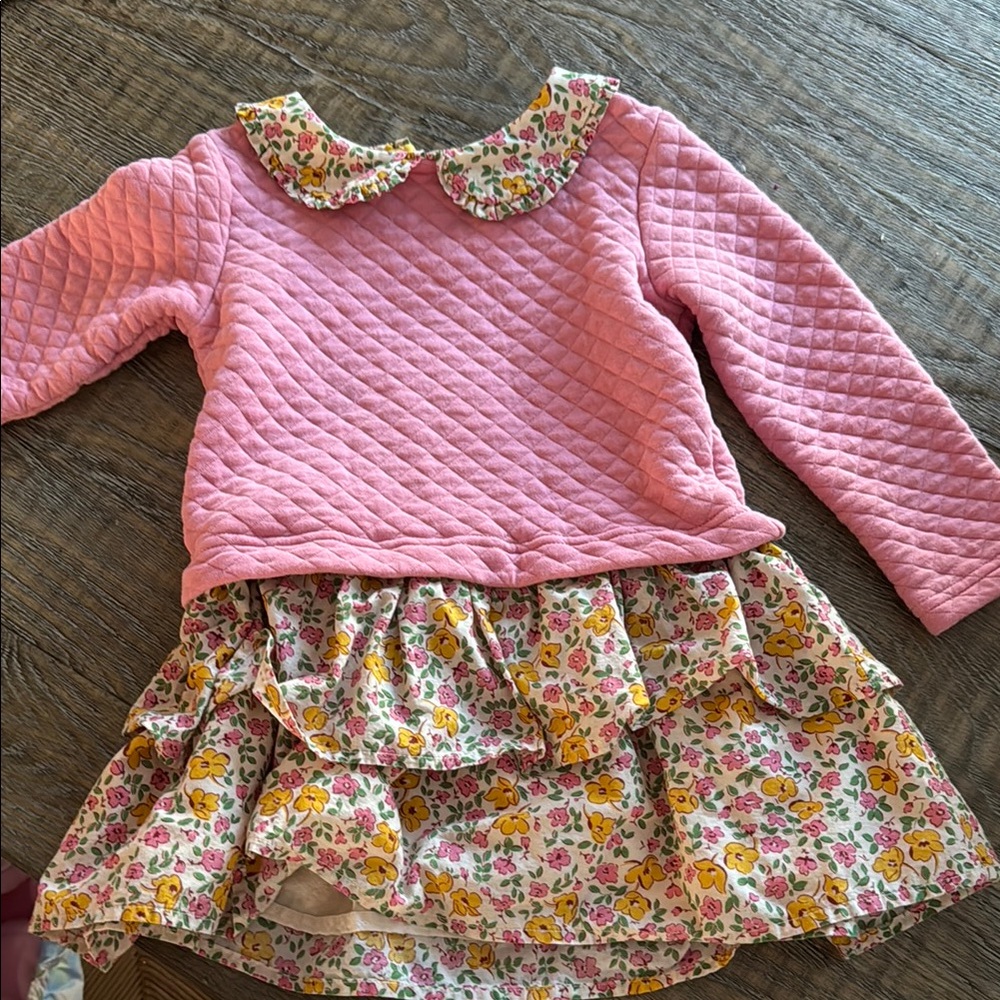 Floral Pink Quilted Dress